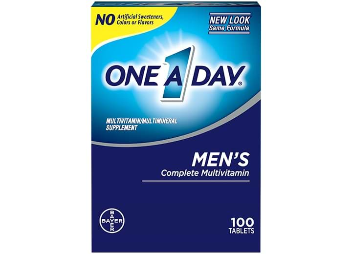 blue box of men's one a day complete multivitamin 