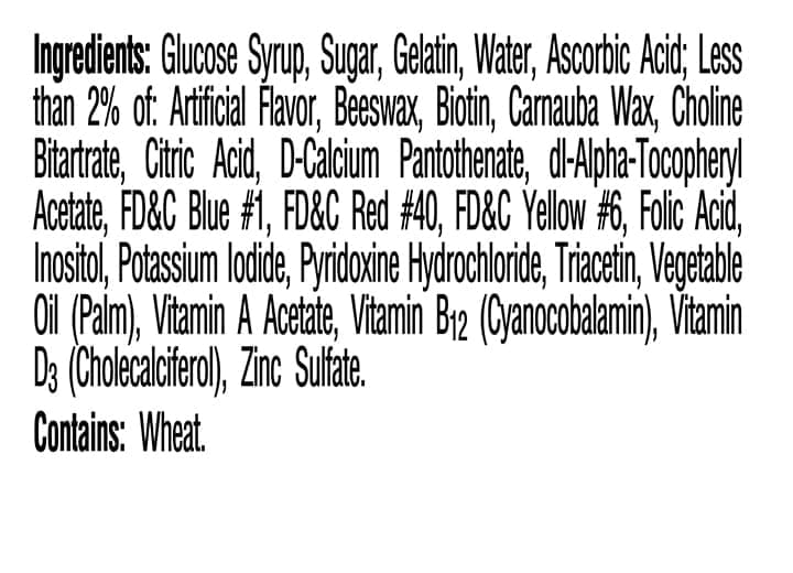 vitacraves one a day adult gummies ingredients